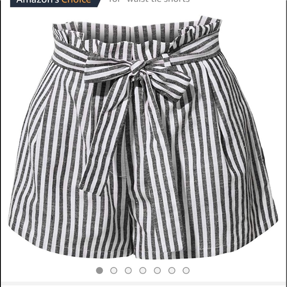 Striped linen shorts